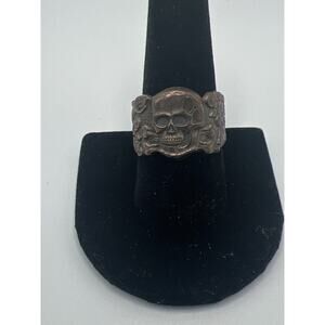 WW2 WWII German Ring Scull Totenkopf Wehrmacht Berlin Silver 900 Size 9.5